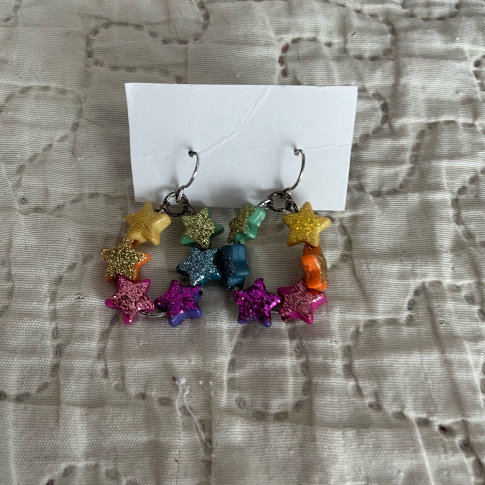 Colorful Star Hoop Earrings